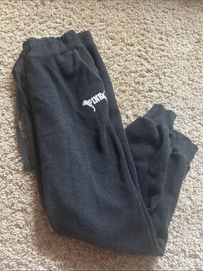 PINK Victoria's Secret Black Jogger Sweatpants with Logo